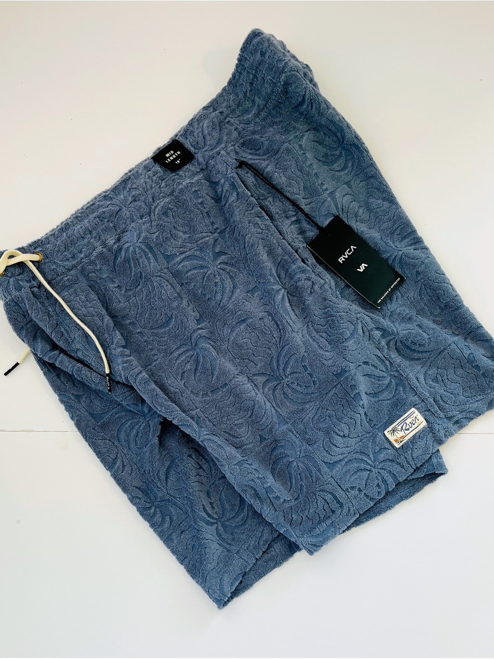RVCA Dusty Blue Textured Floral Terry Skirt